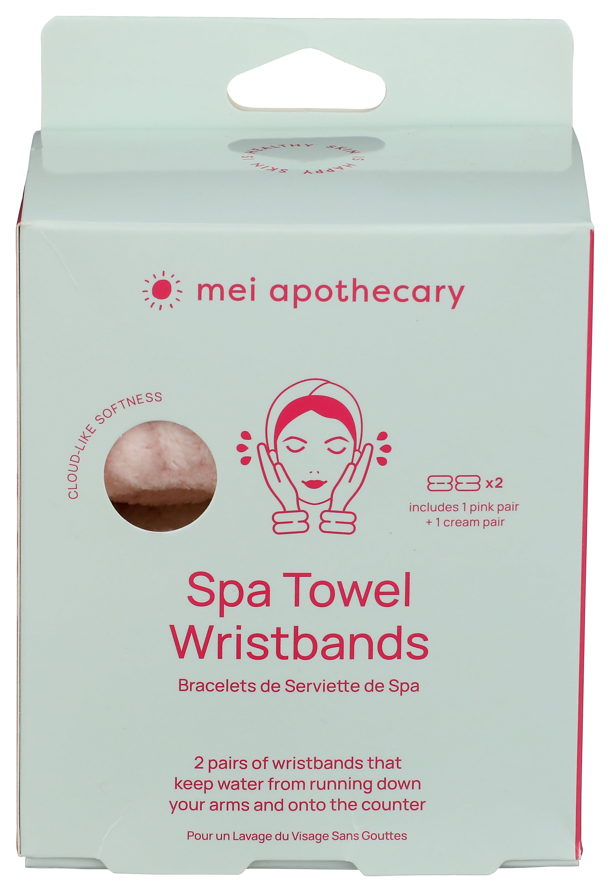 Spa Towel Wristbands for Drip-Free Face Washing - 2 Pairs
