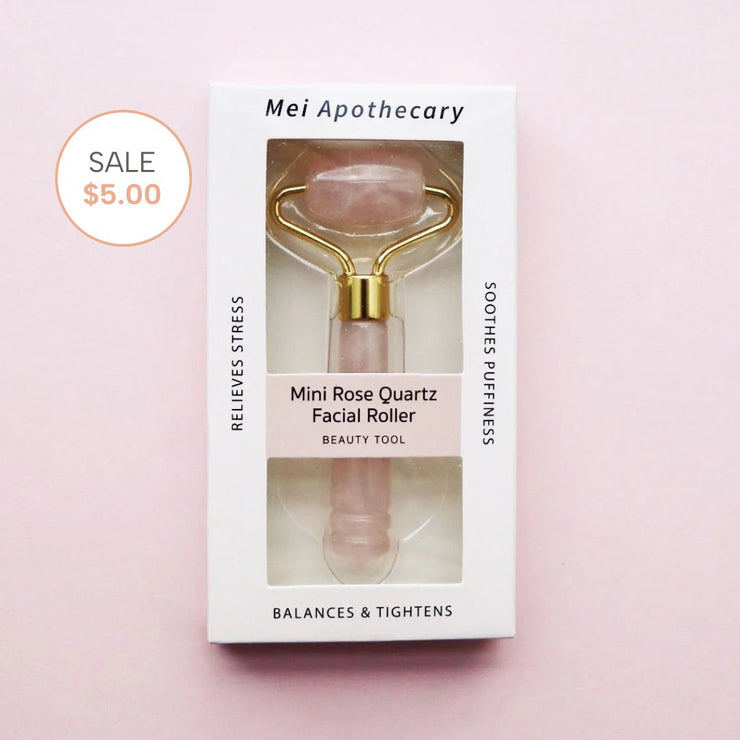 Mini Rose Quartz Facial Roller Beauty Tool