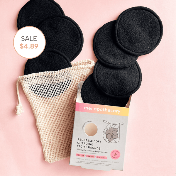 Reusable Charcoal Soft Facial Rounds - 7pk