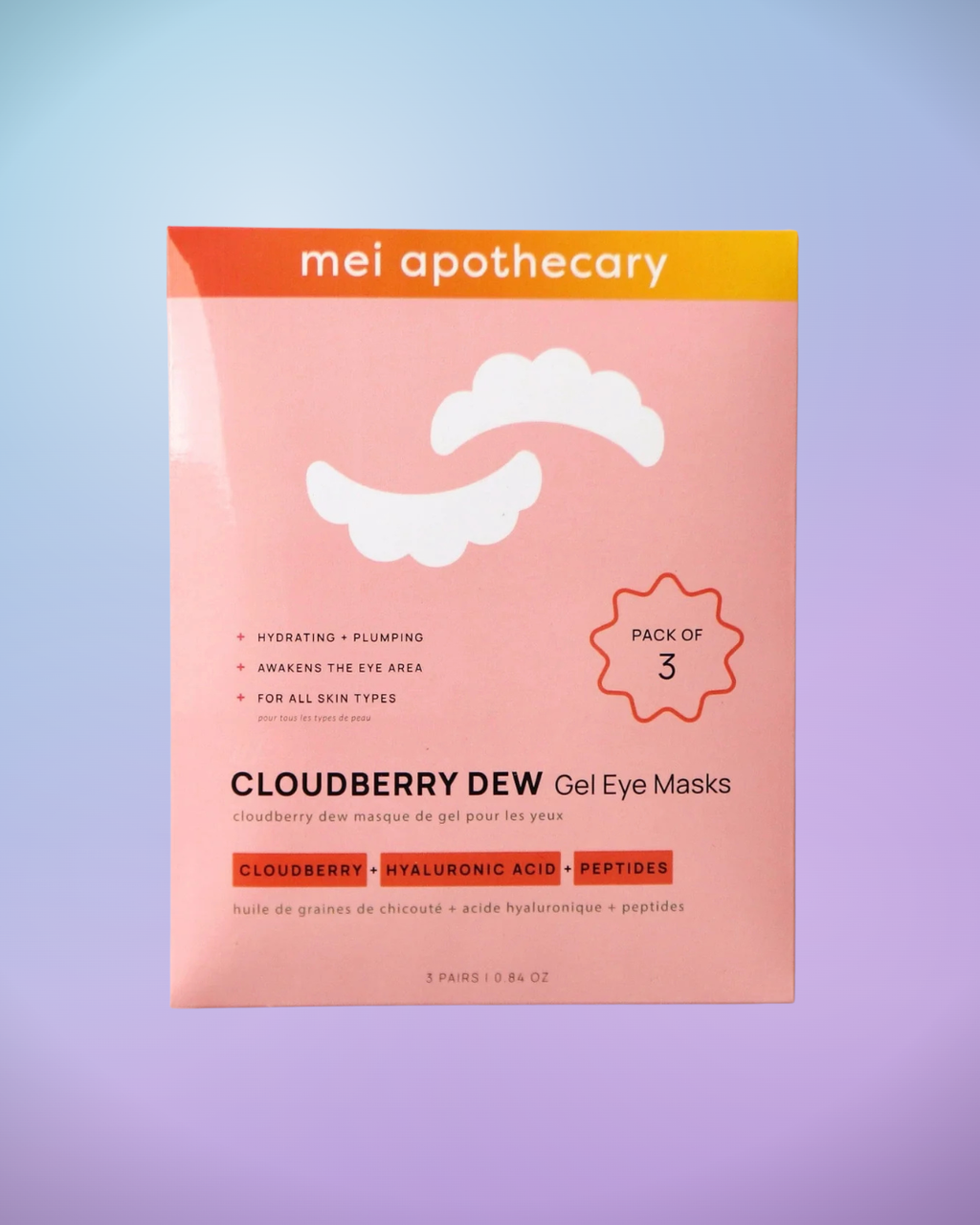 Cloudberry Dew Gel Eye Mask - 3pk