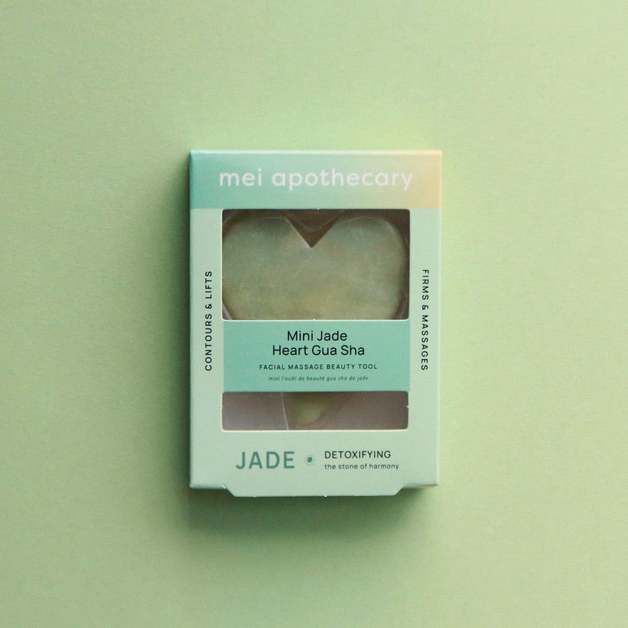 Mini Jade Heart Gua Sha Facial Massage Beauty Tool