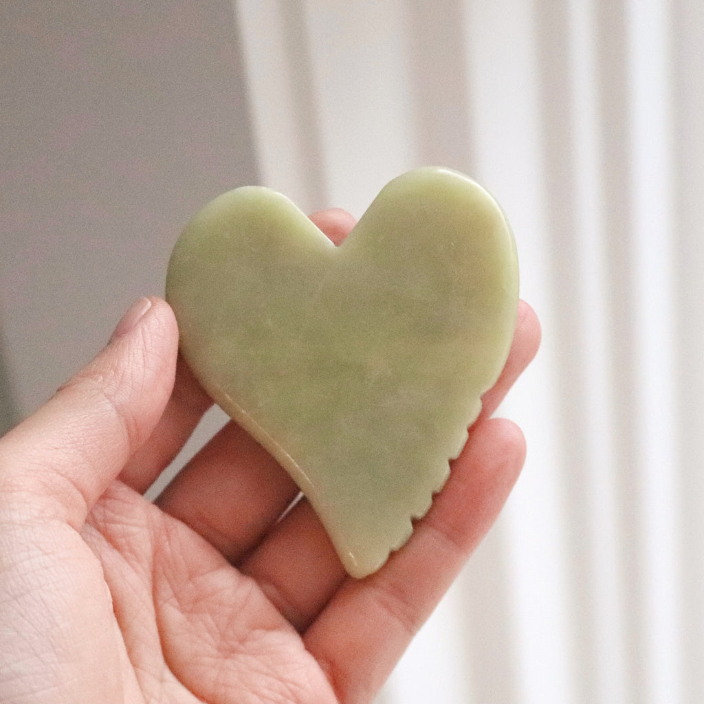 Mini Jade Heart Gua Sha Facial Massage Beauty Tool