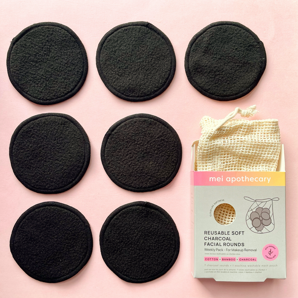 Reusable Charcoal Soft Facial Rounds - 7pk