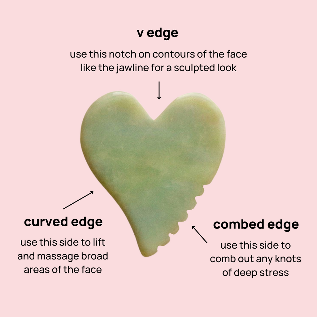 Mini Jade Heart Gua Sha Facial Massage Beauty Tool