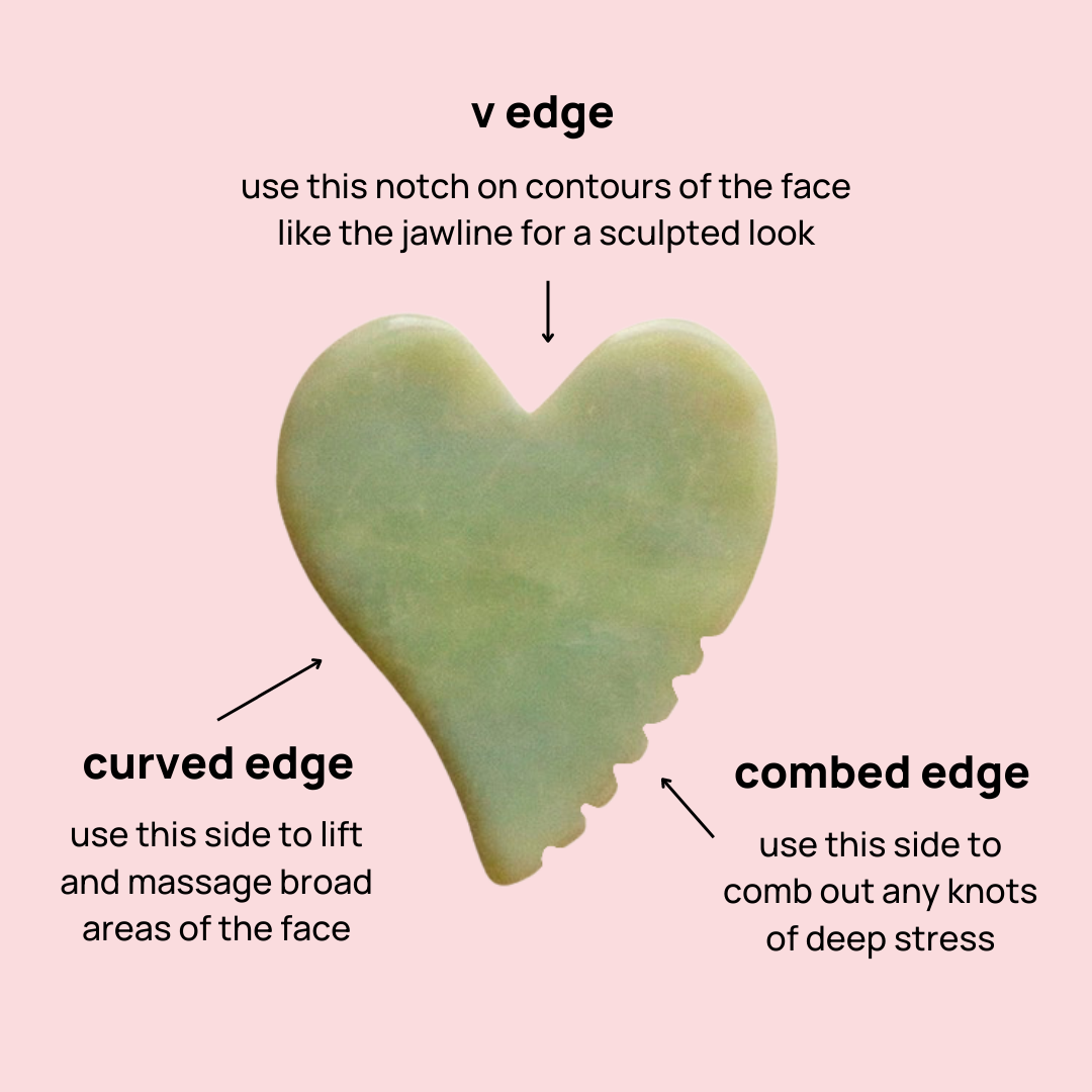 Mini Jade Heart Gua Sha Facial Massage Beauty Tool