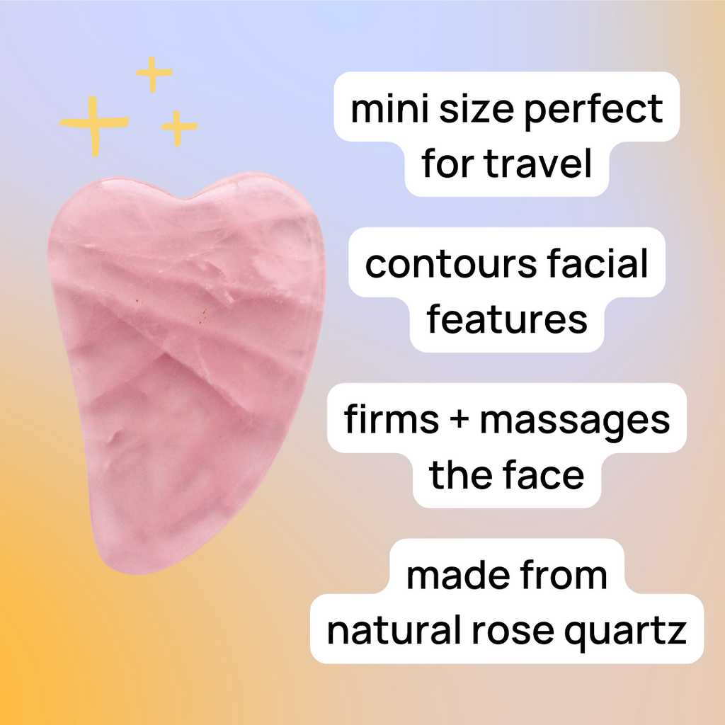 Mini Rose Quartz Gua Sha Facial Massage Beauty Tool