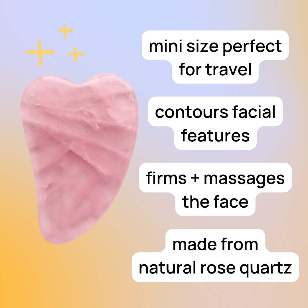 Mini Rose Quartz Gua Sha Facial Massage Beauty Tool