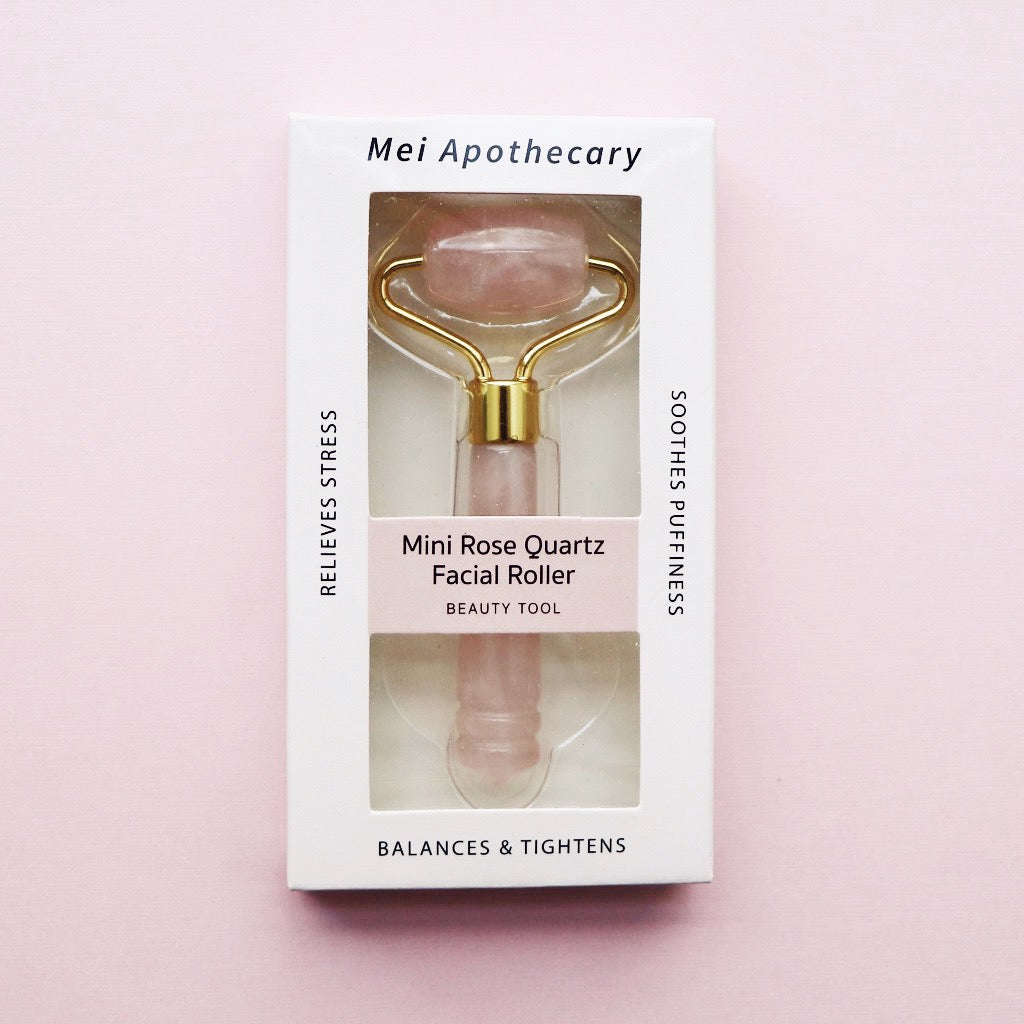 Mini Rose Quartz Facial Roller Beauty Tool